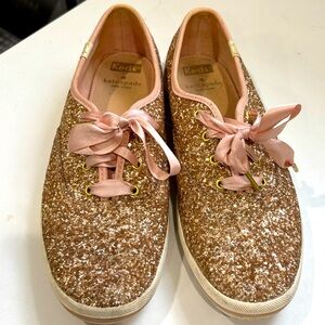 Keds for Kate Spade Rose Gold Glitter Shoes Size 8.5